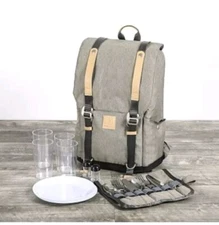 Picnic Time Insulated Cooler Backpack Service For 4 Complete New W/ Tags