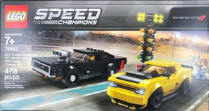 lego speed champions 2018 dodge challenger srt demon and 1970 75893