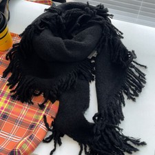 Lady Soft Knitted Scarf Faux Wool Fringe Triangle Scarf Warm Neck Warmer Scarves