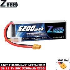 Zeee 3S LiPo Battery 11.1V 5200mAh 50C XT60 Plug Soft Case for RC Car Airplane