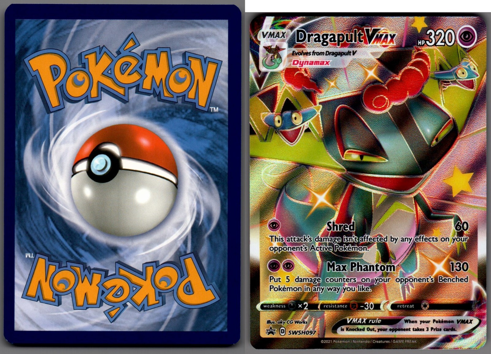 2021 Pokemon, Sword & Shield Promos, #SWSH097 Dragapult VMax, Black Star Promo