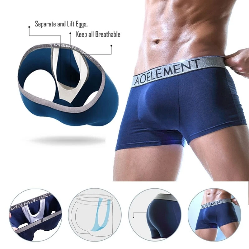 Men's Separated Healthy Underwear Breathable U Pouch Underpants Boxer  Shorts