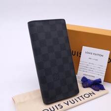 Louis Vuitton Damier Graphite Portefeuille Brazza Long Wallet Canvas N62665