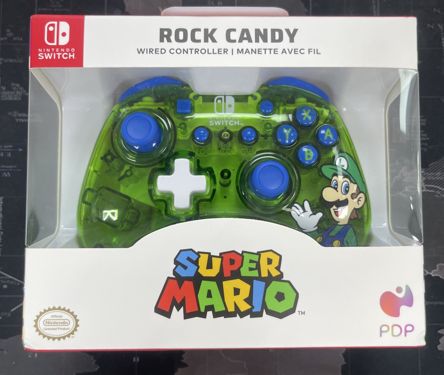 Super Mario Brother Luigi Nintendo Switch Wired Controller Rock Candy New