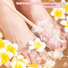 2pcs Toe Cleaning Brush, Shower Foot Scrubber Soft Rubber Foot File Toe and F...