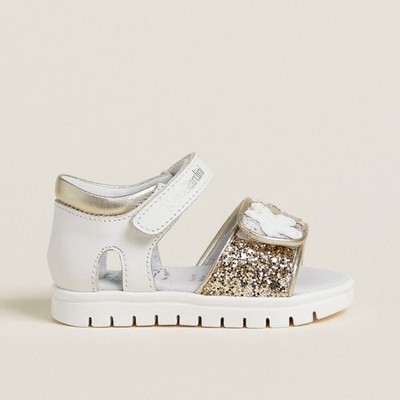 BlackGiardini Glitter Flower Baby Girl Sandal