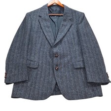 VTG Bachrach Mens Sport Coat Milburn Tweed Wool Herringbone Blazer Jacket 44L