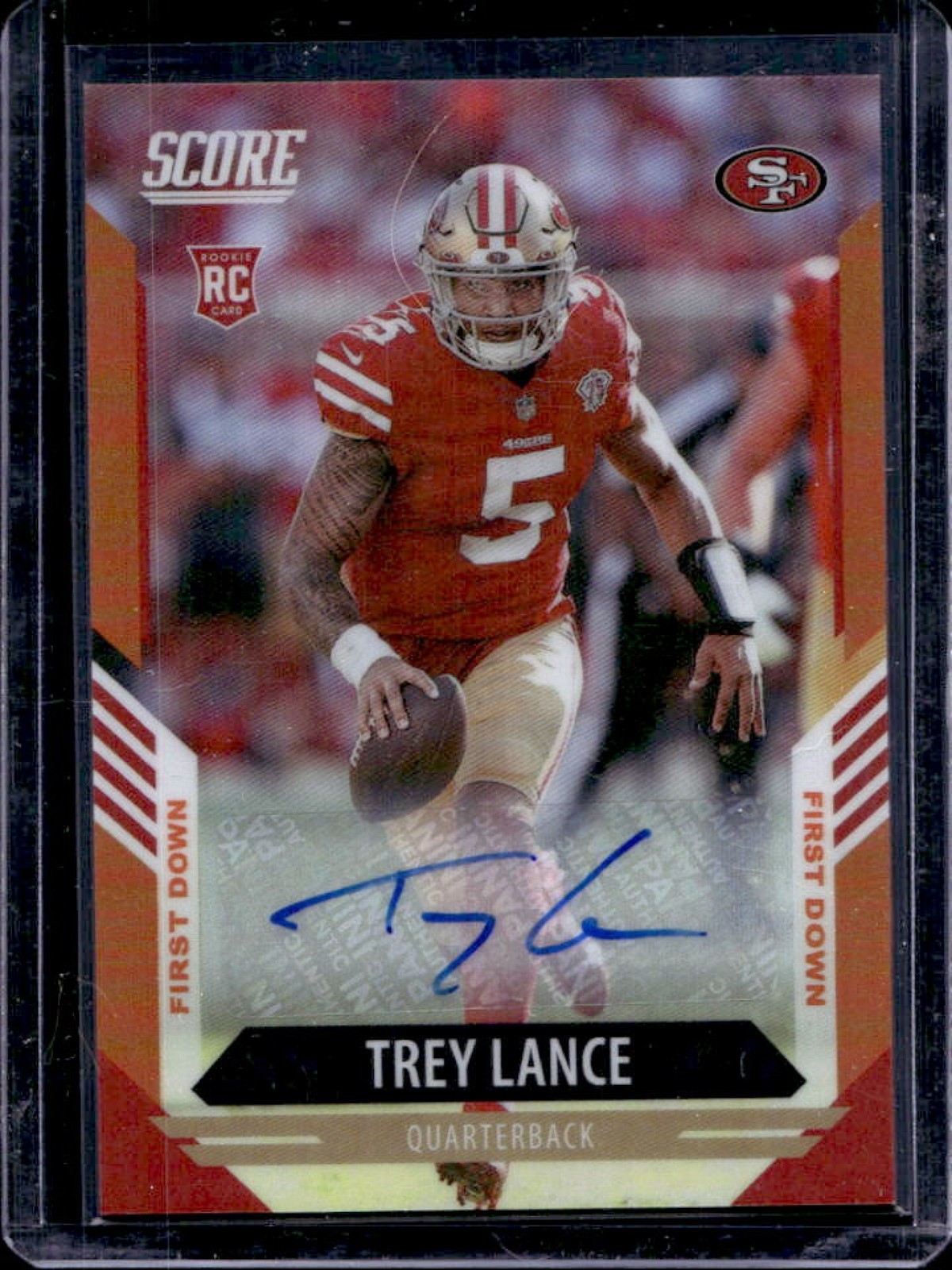 Trey Lance Panini Chronicles Score Update Rookies #404 Signatures-1st Down