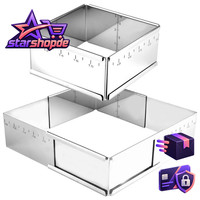 Backrahmen Verstellbar Edelstahl Quadratisch 10-18 Cm FüR Torten Und Desserts