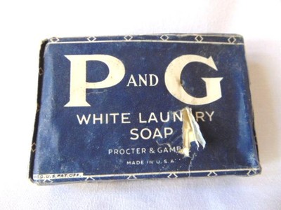 1940s P AND G White Laundry Soap Bar, Orig. Wrapper, PROCTER GAMBLE Never Used