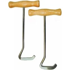 Wooden Handle Boot Pulls - Pair of Durable Boot Hooks for Effortless Boot Pul...