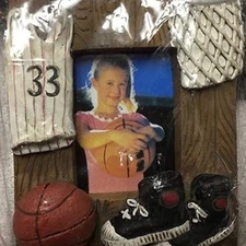Tiny Sports Picture Frame Magnetic 1.5x1 Basketball Player Locker Decor Cute Fun