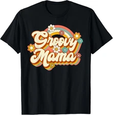 Retro Groovy Mama Family Birthday 60s 70s Hippie Costume T-Shirt