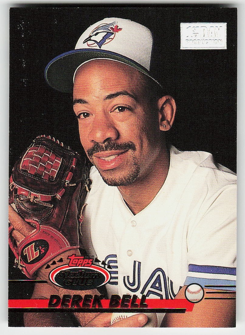 Derek Bell #504 Baseball Cards 1993 Stadium Club 1st Day Production trading card — raw and PSA graded price guide