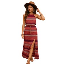 Soft & Sexy American Eagle Halter Maxi Dress Size M Festival Beach Soft Grunge