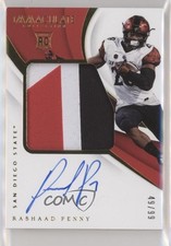 2018 Immaculate Collegiate Premium Rookie 49/99 Rashaad Penny Patch Auto a6i