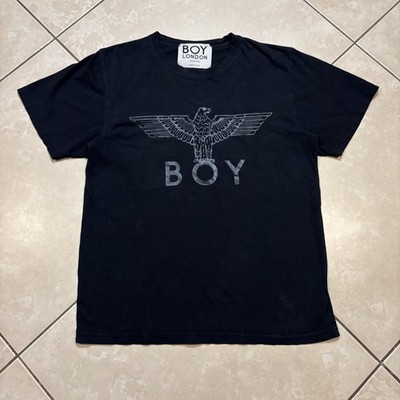 BOY London Shirt Mens Medium Black Eagle Logo Graphic Tee Crewneck Made USA