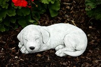 Frostfeste Steinfigur Labrador Welpe Gartenfigur Hund Steinguss