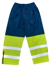 Ritz Safety Hi-Vis Workwear Waterproof Rain Pants Reflective Green CLASS E New