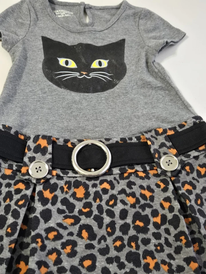 Vestido Toughskins Bebé Niño Niña Gato Negro Estampado Leopardo Talla 24 Meses Foto 2 de 4
