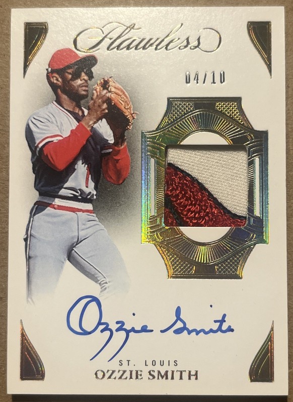 OZZIE SMITH 2025 FLAWLESS PRIME PATCH AUTOGRAPH ST. LOUIS AUTO #04/10