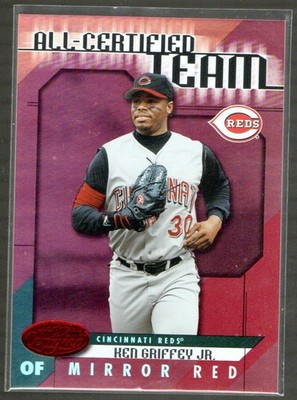 2002 KEN GRIFFEY JR. LEAF CERTIFIED ALL-CERTIFIED MIRROR RED AC-14 20/75