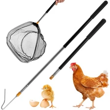 Telescopic Chicken Catcher Leg Hook 58.5 Inch Chicken Net Catcher with Non Sl...