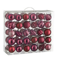 Mica Decorations Weihnachtsbaumkugeln-Set - 60 StüCk - Ø7 Cm - Bruchfest - Pink