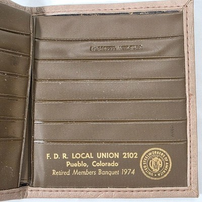Vintage Bifold Wallet 1974 Vitronic Steelworkers Union 2102 Pueblo Colorado