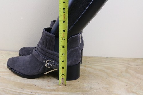 Sigerson Morrison Boots 10 Gray Suede Kabria Moto Ankle Shoes Italy - Picture 7 of 7