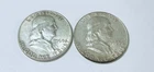 FRANKLIN HALF DOLLAR SILVER LOT OF 2 - 90% SILVER - FREE SHIPPING #8471