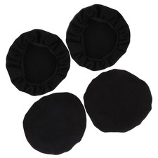 4Pcs Cotton Headset Ear Cover Black Stretchable Protective Earpad Protectors