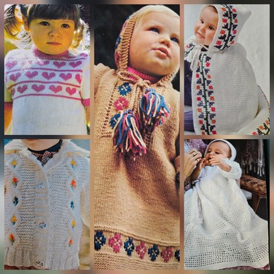 1970s Boho Hearts Tyrolean Christening Dress Mon Tricot Knitting Crochet Pattern