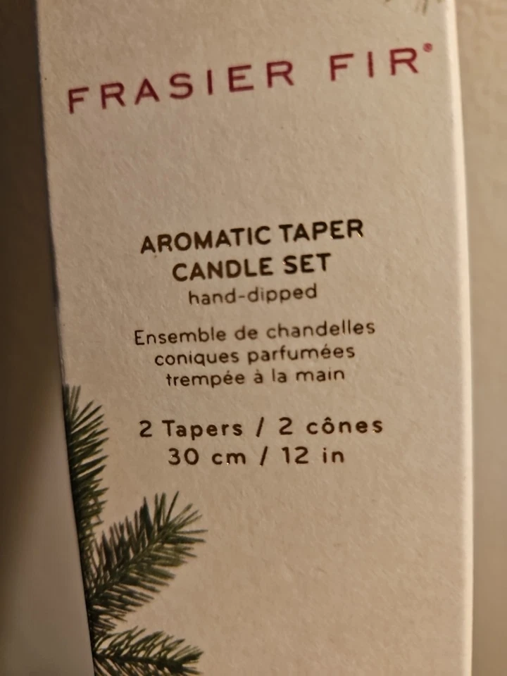 Thymes Frasier Fir 12" Taper Candle Set of 2 NEW in Box  - Image 4 of 4