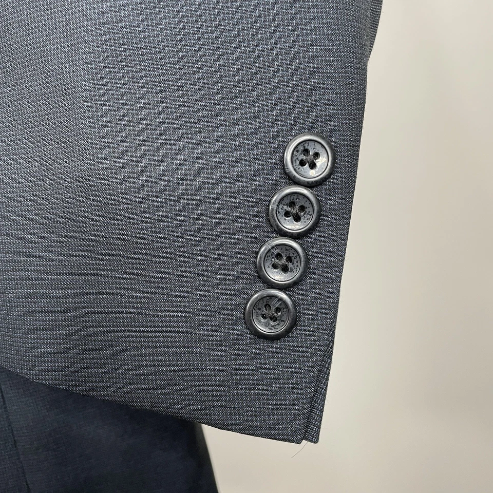 Abrigo deportivo Geoffrey Beene para hombre 58R azul poliéster liso dos botones Foto 4 de 4