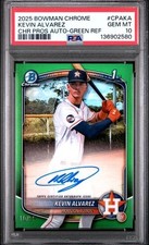 2025 Bowman Chrome Kevin Alvarez True Auto Green Refractor/99🔥PSA 10🔥POP 2🔥