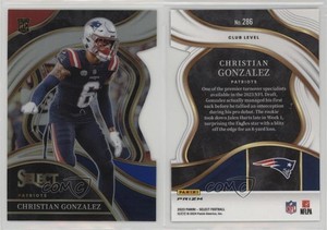 2023 Select Club Level Red & Blue Prizm Die-Cut Christian Gonzalez Rookie RC