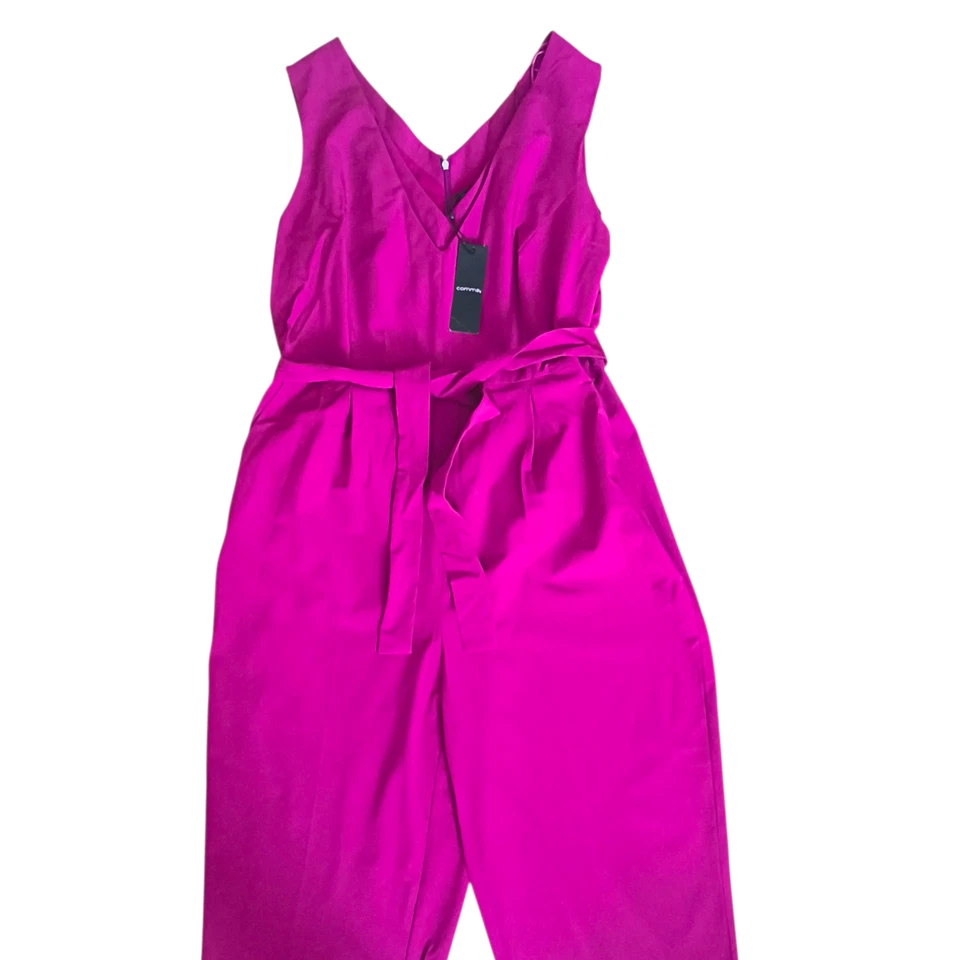 Comma Jumpsuit Overall Damen Gr. EU 44 Fuchsia Visose V-Ausschnitt Ärmellos NEU - Bild 3 von 4