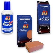 DR. WACK Lack Pflege Set A1 Speed Polish + A1 Speed Shampoo + A1 Politurschwamm