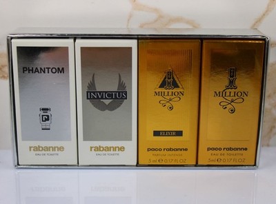 Paco Rabanne Men's Fragrance Set Phantom Invictus & 1 Million 4 x 5ml SEALED NIB
