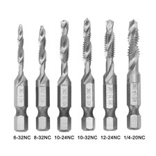 6 Pack HSS Combination Drill and Tap Set Screw Tapping SAE