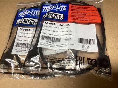 2 x TRIPP LITE HIGH SPEED 90 cm HDMI KABEL P568-003 PORTOFREI