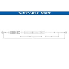 Seilzug Feststellbremse ATE 24.3727-3422.2 für Seat VW Audi Skoda Ibiza V Arona
