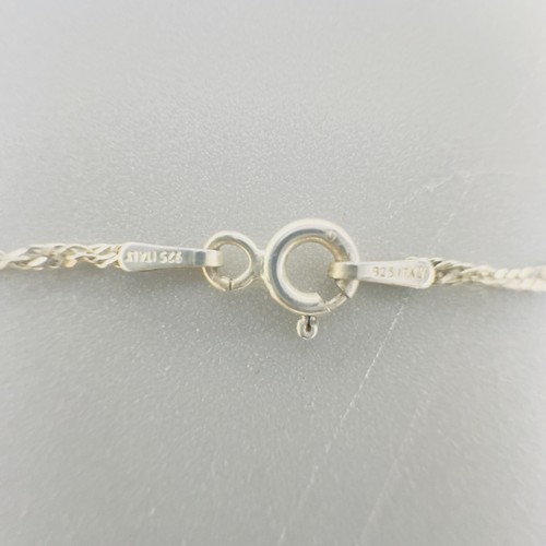 Sterling Silver 925 Italy Initial “M” Pendant Necklace 17” - Picture 5 of 7