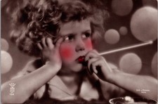 RPPC 1931 J. Mandel Paris Girl with Cigarette Child Glamour Humor Real Photo 156