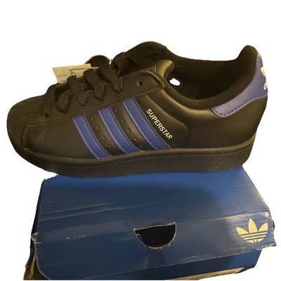 Adidas Superstar I I Men s 5 Woman s 6 Jr1632 Black Blue. Major Box Damage..New