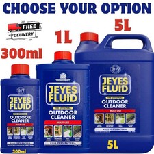 Jeyes Fluid Outdoor Disinfectant Drain Unblocker Limescale Remover 300ML-5L Pack