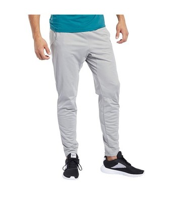 Reebok Mens Workout Ready Straight Leg Relaxed Track Athletic Pants, gray, L