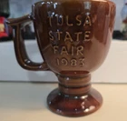 Vintage C13 Frankoma Pottery Tulsa Fair Goblet Color Brown 4.25 X 4.5 Inches