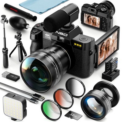Pro 4K 60FPS Autofokus Kamera 48MP WiFi Vlogger Mikrofon Kit